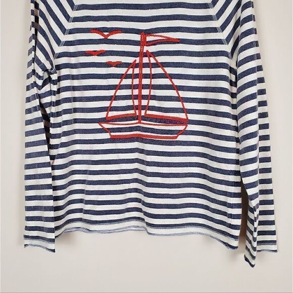 Modcloth Speckled Striped Sailboat Knit Long Sleeve Shirt - Picture 3 of 8